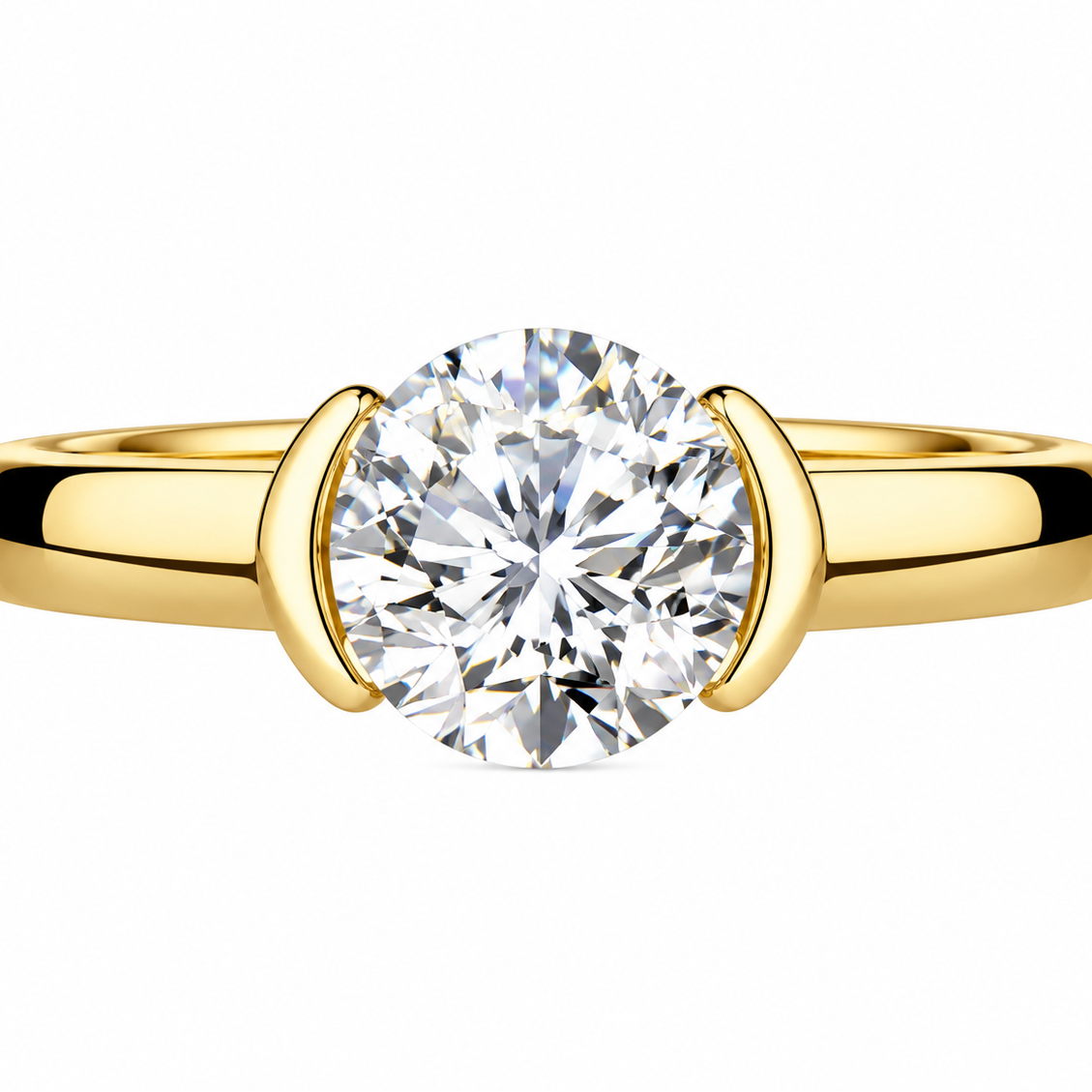 Ringen Elara – 14K guld med moissanit