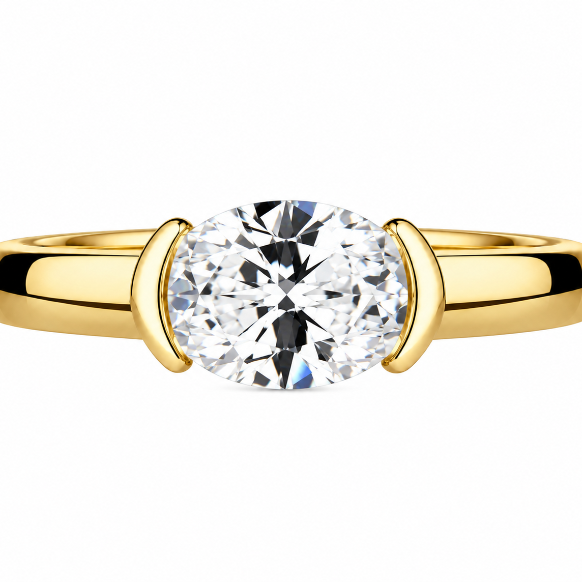 Ringen Elara – 14K guld med moissanit