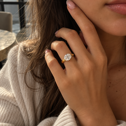 Elara Ring – 14K Gold with Moissanite